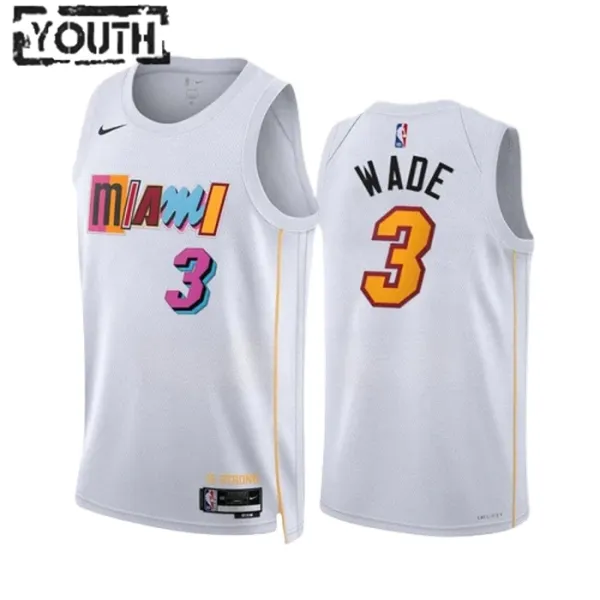 Nike Dječji Dres Miami Heat Dwyane Wade 3 City Edition 2022/23 Swingman Bijela Nike Dječji Dres Miami Heat Dwyane Wade 3 City Edition 2022/23 Swingman Bijela