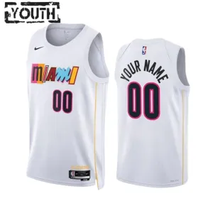 Nike Dječji Dres Miami Heat Personalizacija City Edition 2022/23 Swingman Bijela