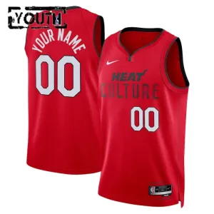 Nike Dječji Dres Miami Heat Personalizacija City Edition 2024/25 Swingman Crvena