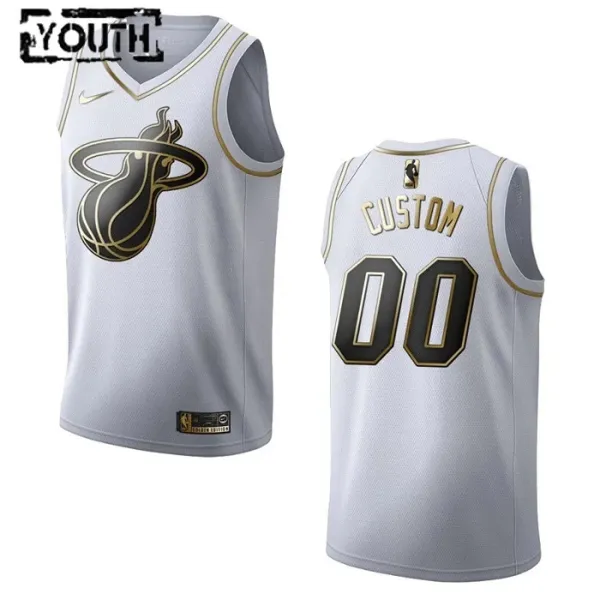 Nike Dječji Dres Miami Heat Personalizacija Golden Edition Swingman Bijela Nike Dječji Dres Miami Heat Personalizacija Golden Edition Swingman Bijela