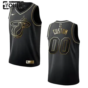 Nike Dječji Dres Miami Heat Personalizacija Golden Edition Swingman Crna