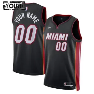 Nike Dječji Dres Miami Heat Personalizacija Icon Edition Swingman Crna