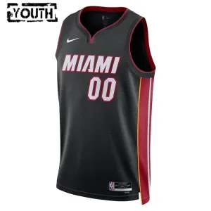 Nike Dječji Dres Miami Heat Personalizacija Icon Edition Swingman Crna