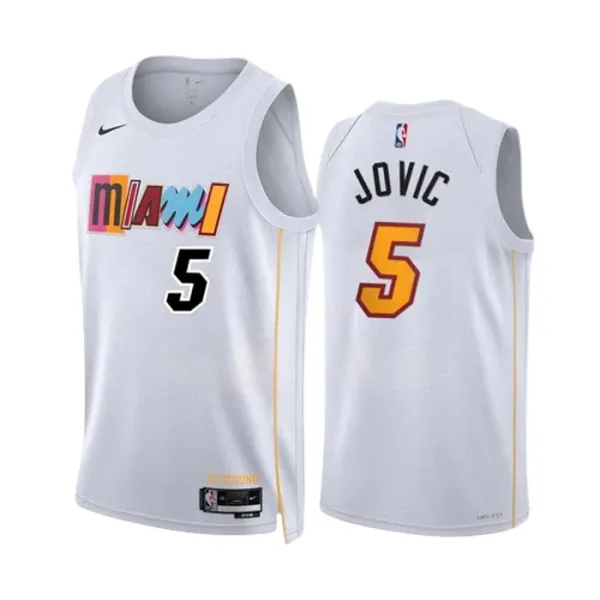 Nike Muški Dres Miami Heat Nikola Jovic 5 City Edition 2022/23 Swingman Bijela Nike Muški Dres Miami Heat Nikola Jovic 5 City Edition 2022/23 Swingman Bijela