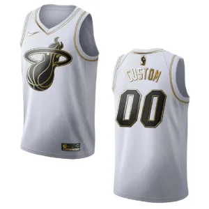 Nike Muški Dres Miami Heat Personalizacija Golden Edition Swingman Bijela