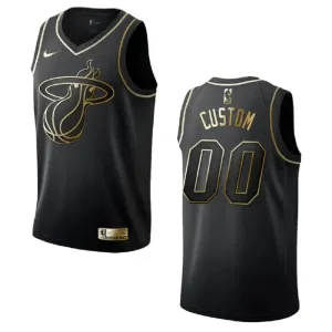 Nike Muški Dres Miami Heat Personalizacija Golden Edition Swingman Crna