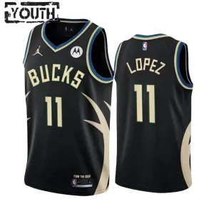 Dječji Dres Milwaukee Bucks Brook Lopez 11 Jordan Statement Edition Swingman Crna