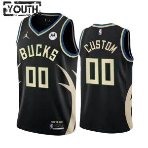 Dječji Dres Milwaukee Bucks Jordan Personalizacija Statement Edition Swingman Crna