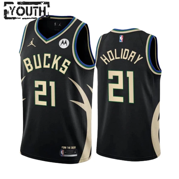 Dječji Dres Milwaukee Bucks Jrue Holiday 21 Jordan Statement Edition Swingman Crna Dječji Dres Milwaukee Bucks Jrue Holiday 21 Jordan Statement Edition Swingman Crna