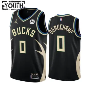 Dječji Dres Milwaukee Bucks Marjon Beauchamp 0 Jordan Statement Edition Swingman Crna