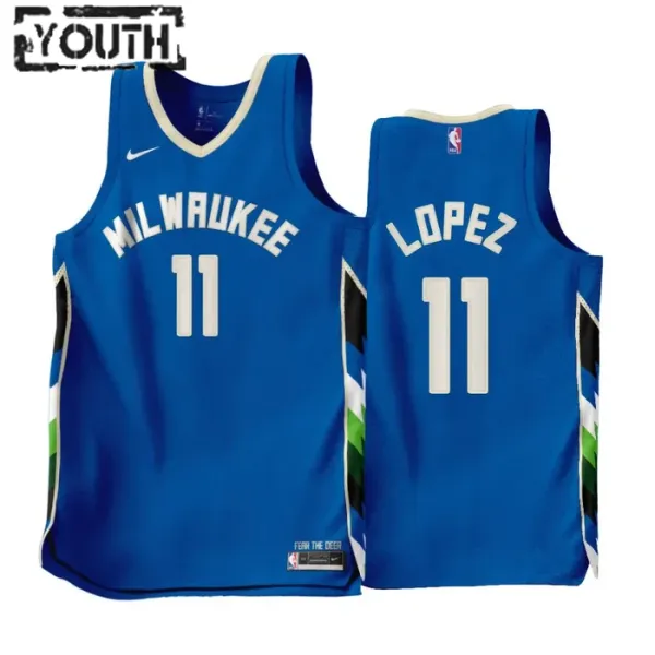 Nike Dječji Dres Milwaukee Bucks Brook Lopez 11 City Edition 2022/23 Swingman Plava Nike Dječji Dres Milwaukee Bucks Brook Lopez 11 City Edition 2022/23 Swingman Plava