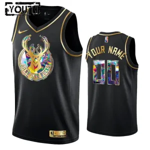 Nike Dječji Dres Milwaukee Bucks Diamond Edition Personalizacija Swingman Crna
