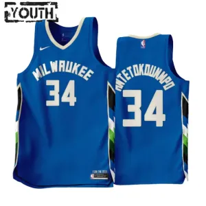 Nike Dječji Dres Milwaukee Bucks Giannis Antetokounmpo 34 City Edition 2022/23 Swingman Plava