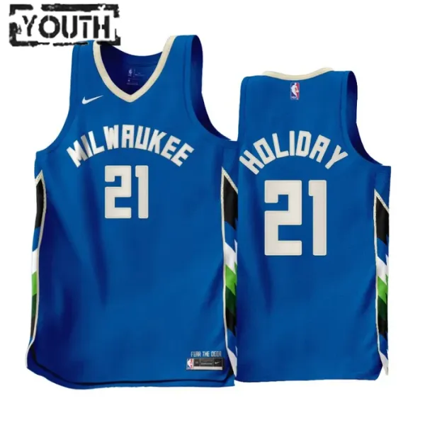 Nike Dječji Dres Milwaukee Bucks Jrue Holiday 21 City Edition 2022/23 Swingman Plava Nike Dječji Dres Milwaukee Bucks Jrue Holiday 21 City Edition 2022/23 Swingman Plava