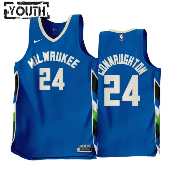 Nike Dječji Dres Milwaukee Bucks Pat Connaughton 24 City Edition 2022/23 Swingman Plava Nike Dječji Dres Milwaukee Bucks Pat Connaughton 24 City Edition 2022/23 Swingman Plava