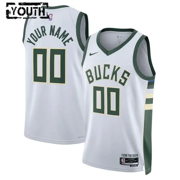 Nike Dječji Dres Milwaukee Bucks Personalizacija Association Edition Swingman Bijela Nike Dječji Dres Milwaukee Bucks Personalizacija Association Edition Swingman Bijela