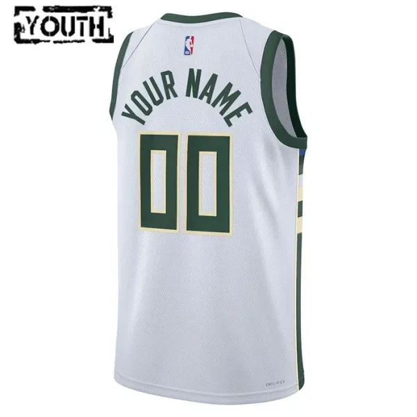 Nike Dječji Dres Milwaukee Bucks Personalizacija Association Edition Swingman Bijela
