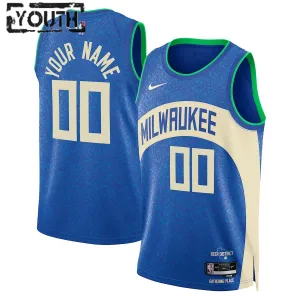 Nike Dječji Dres Milwaukee Bucks Personalizacija City Edition 2023/24 Swingman