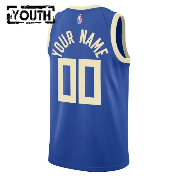 Nike Dječji Dres Milwaukee Bucks Personalizacija City Edition 2024/25 Swingman Plava