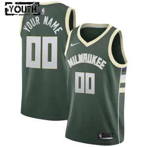 Nike Dječji Dres Milwaukee Bucks Personalizacija Icon Edition Swingman Zelena