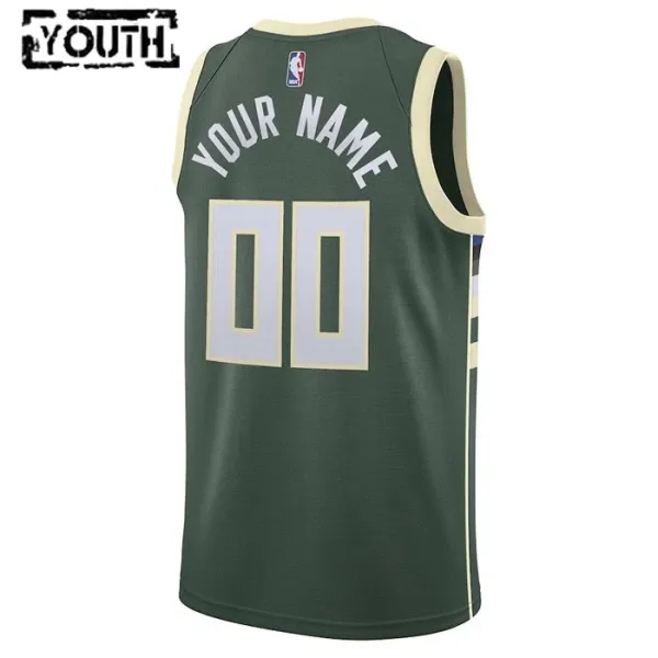 Nike Dječji Dres Milwaukee Bucks Personalizacija Icon Edition Swingman Zelena
