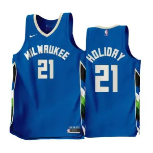 Nike Muški Dres Milwaukee Bucks Jrue Holiday 21 City Edition 2022/23 Swingman Plava