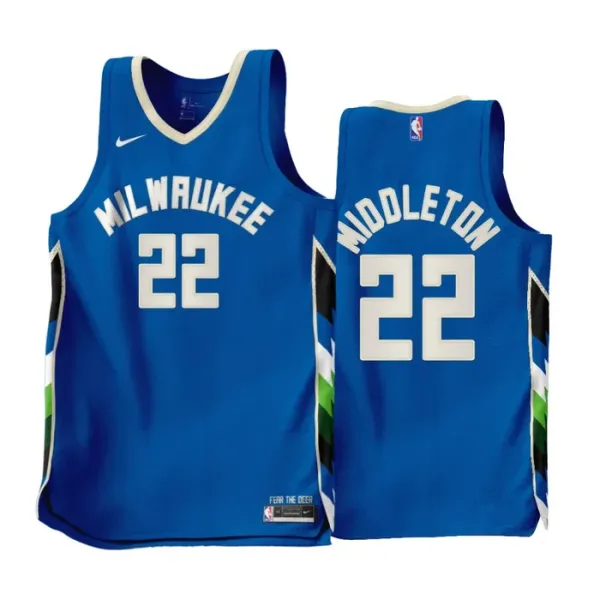 Nike Muški Dres Milwaukee Bucks Khris Middleton 22 City Edition 2022/23 Swingman Plava Nike Muški Dres Milwaukee Bucks Khris Middleton 22 City Edition 2022/23 Swingman Plava
