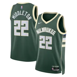 Nike Muški Dres Milwaukee Bucks Khris Middleton 22 Icon Edition Swingman Zelena