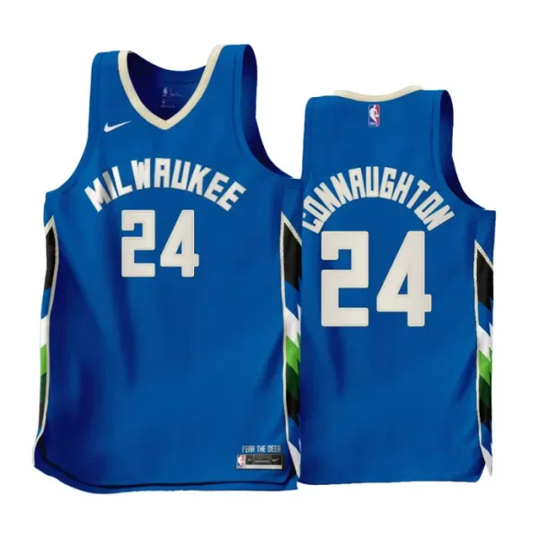 Nike Muški Dres Milwaukee Bucks Pat Connaughton 24 City Edition 2022/23 Swingman Plava Nike Muški Dres Milwaukee Bucks Pat Connaughton 24 City Edition 2022/23 Swingman Plava