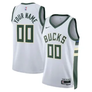 Nike Muški Dres Milwaukee Bucks Personalizacija Association Edition Swingman Bijela