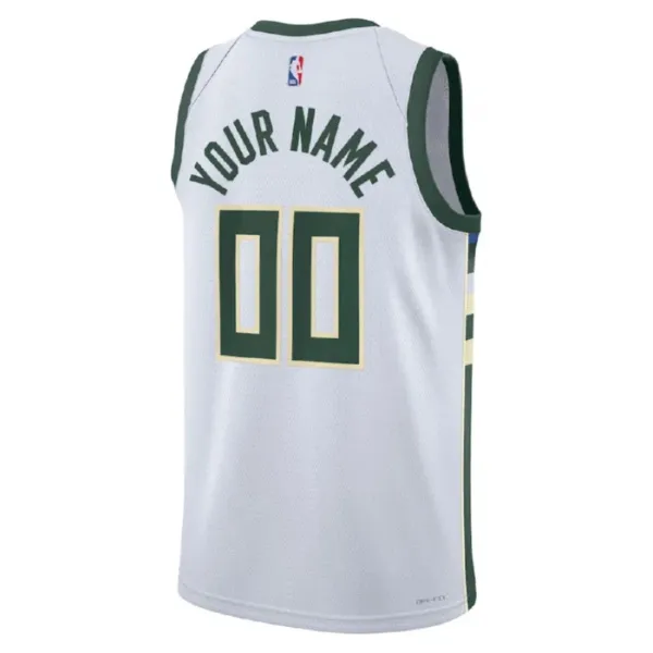 Nike Muški Dres Milwaukee Bucks Personalizacija Association Edition Swingman Bijela