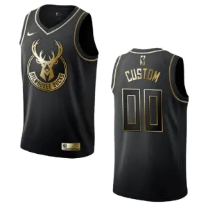 Nike Muški Dres Milwaukee Bucks Personalizacija Golden Edition Swingman Crna