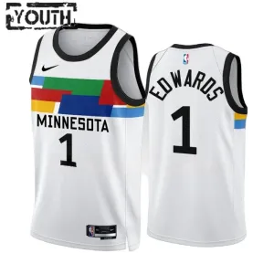 Nike Dječji Dres Minnesota Timberwolves Anthony Edwards 1 City Edition 2022/23 Swingman Bijela