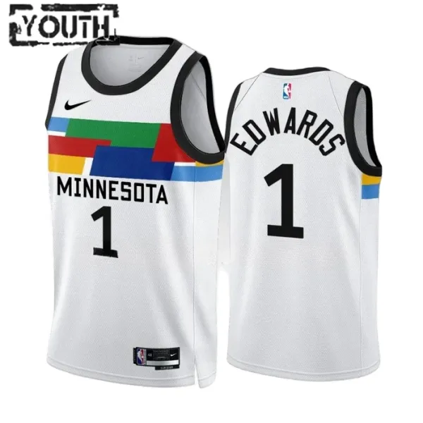 Nike Dječji Dres Minnesota Timberwolves Anthony Edwards 1 City Edition 2022/23 Swingman Bijela Nike Dječji Dres Minnesota Timberwolves Anthony Edwards 1 City Edition 2022/23 Swingman Bijela