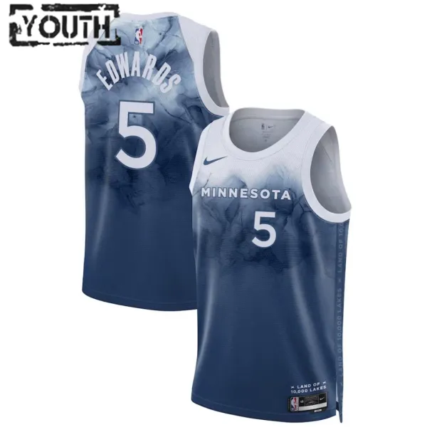 Nike Dječji Dres Minnesota Timberwolves Anthony Edwards 5 City Edition 2023/24 Swingman Plava Nike Dječji Dres Minnesota Timberwolves Anthony Edwards 5 City Edition 2023/24 Swingman Plava