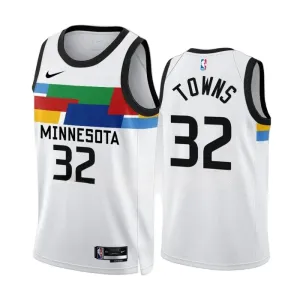 Nike Muški Dres Minnesota Timberwolves Karl Anthony Towns 32 City Edition 2022/23 Swingman Bijela