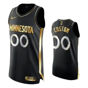 Nike Muški Dres Minnesota Timberwolves Limited Personalizacija Golden Edition Swingman Crna