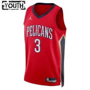 Dječji Dres New Orleans Pelicans Jordan CJ Mccollum 3 Statement Edition Swingman Crvena