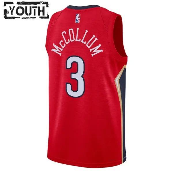 Dječji Dres New Orleans Pelicans Jordan CJ Mccollum 3 Statement Edition Swingman Crvena