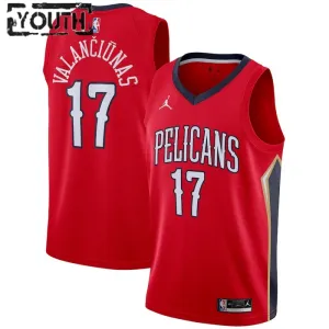 Dječji Dres New Orleans Pelicans Jordan jonas valanciunas 17 Statement Edition Swingman Crvena