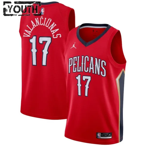 Dječji Dres New Orleans Pelicans Jordan jonas valanciunas 17 Statement Edition Swingman Crvena Dječji Dres New Orleans Pelicans Jordan jonas valanciunas 17 Statement Edition Swingman Crvena