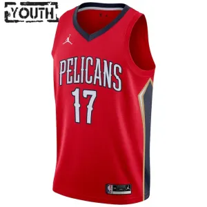 Dječji Dres New Orleans Pelicans Jordan jonas valanciunas 17 Statement Edition Swingman Crvena