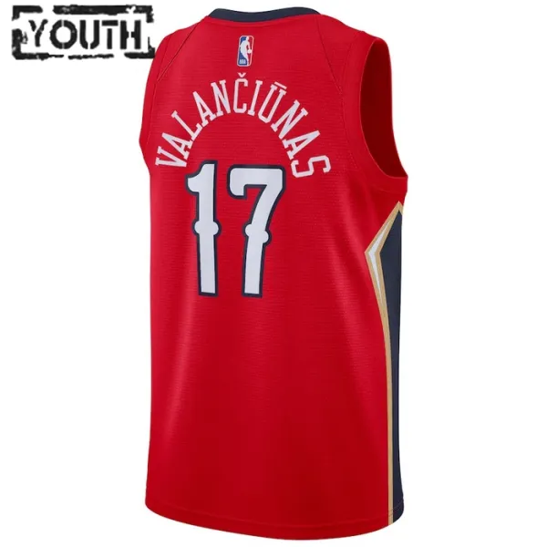 Dječji Dres New Orleans Pelicans Jordan jonas valanciunas 17 Statement Edition Swingman Crvena
