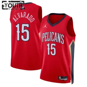Dječji Dres New Orleans Pelicans Jordan Jose Alvarado 15 Statement Edition Swingman Crvena