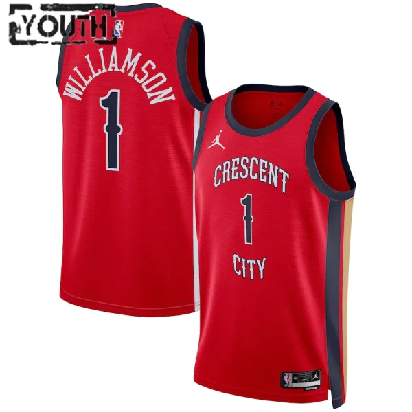 Jordan Dječji Dres New Orleans Pelicans Zion Williamson Statement Edition 2023/24 Swingman Crvena Jordan Dječji Dres New Orleans Pelicans Zion Williamson Statement Edition 2023/24 Swingman Crvena