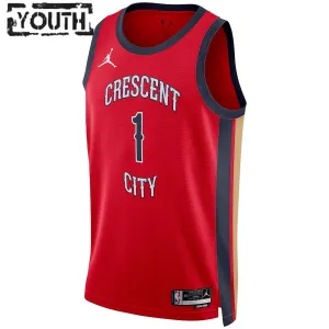 Jordan Dječji Dres New Orleans Pelicans Zion Williamson Statement Edition 2023/24 Swingman Crvena