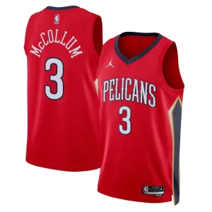 Muški Dres New Orleans Pelicans Jordan CJ Mccollum 3 Statement Edition Swingman Crvena