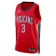 Muški Dres New Orleans Pelicans Jordan CJ Mccollum 3 Statement Edition Swingman Crvena