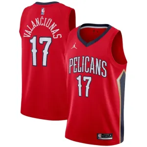 Muški Dres New Orleans Pelicans Jordan jonas valanciunas 17 Statement Edition Swingman Crvena