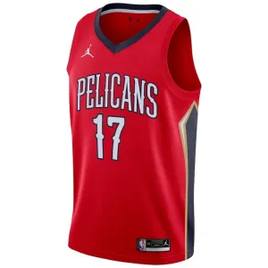 Muški Dres New Orleans Pelicans Jordan jonas valanciunas 17 Statement Edition Swingman Crvena